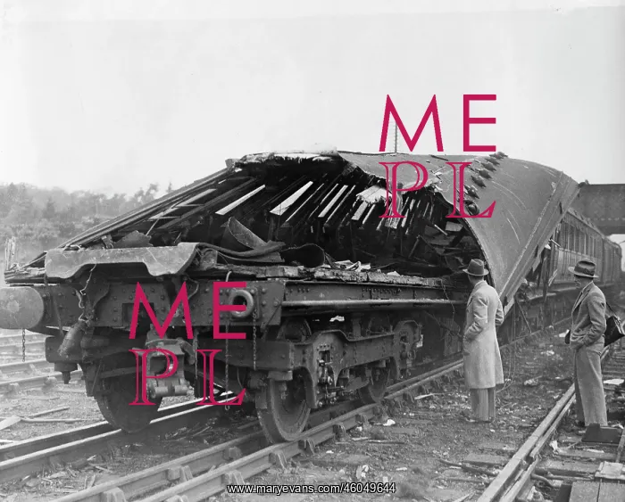 : Damaged wagon after a crash : Damaged wagon after a crash