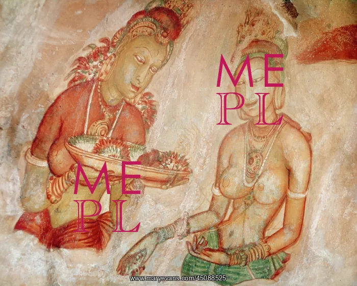 : Two of the Damsels of Sigiriya Painted on the : Two of the Damsels of Sigiriya Painted on the