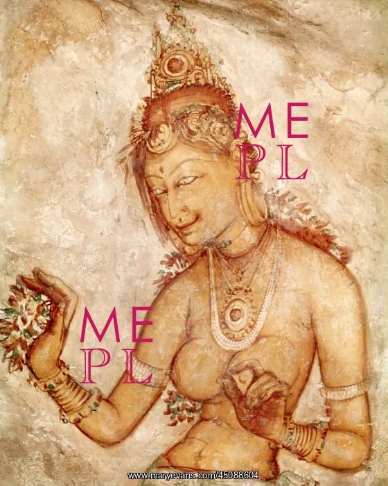 : One of the Damsels of Sigiriya Painted on the : One of the Damsels of Sigiriya Painted on the