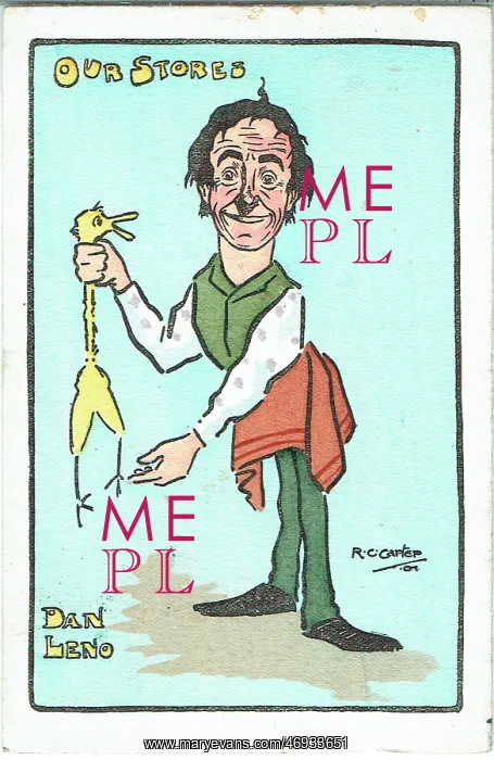 : Dan Leno. Promotional postcard for Leno Dan (1860-1904) : Dan Leno. Promotional postcard for Leno Dan (1860-1904)