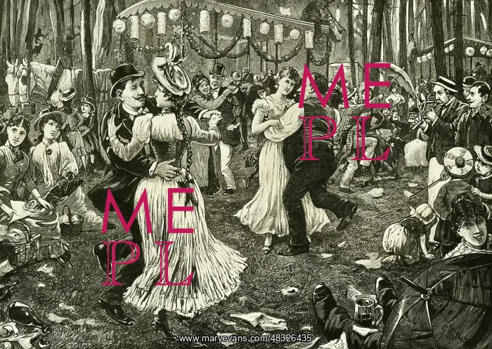 : Dance in the Grunewald in Berlin, 1870 : Dance in the Grunewald in Berlin, 1870