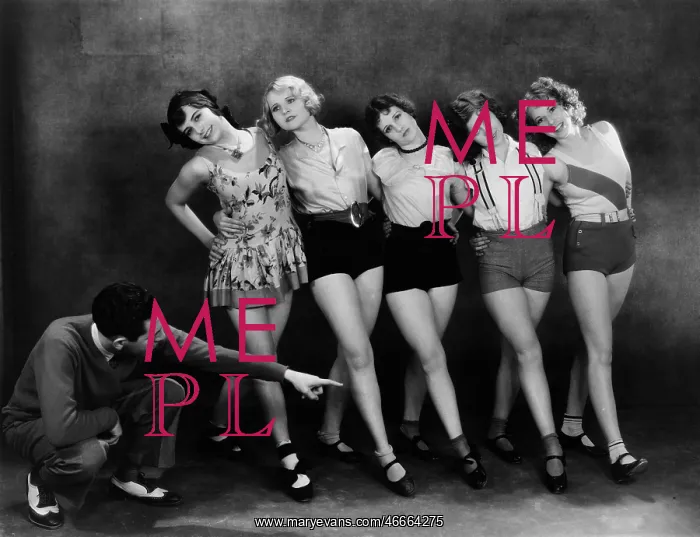 : Dance instructor instructing five young women : Dance instructor instructing five young women