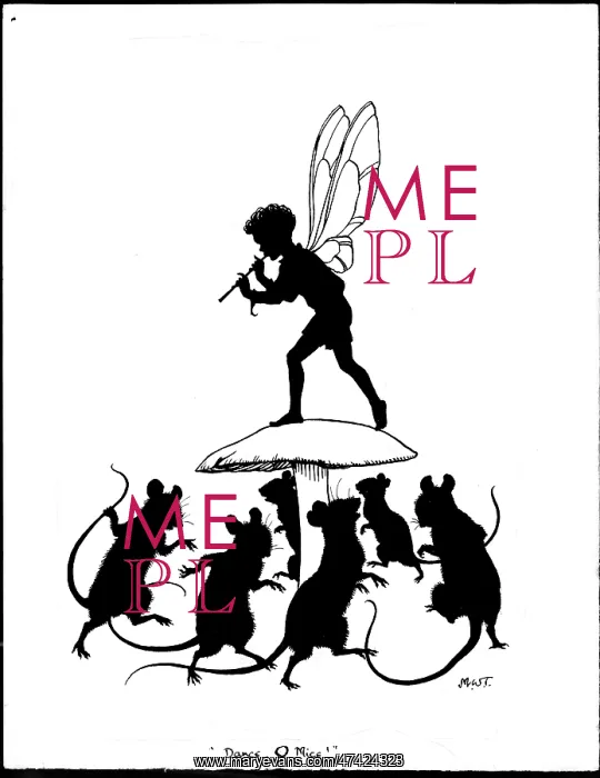 : Dance O Mice - fairy on toadstool with mice all around : Dance O Mice - fairy on toadstool with mice all around
