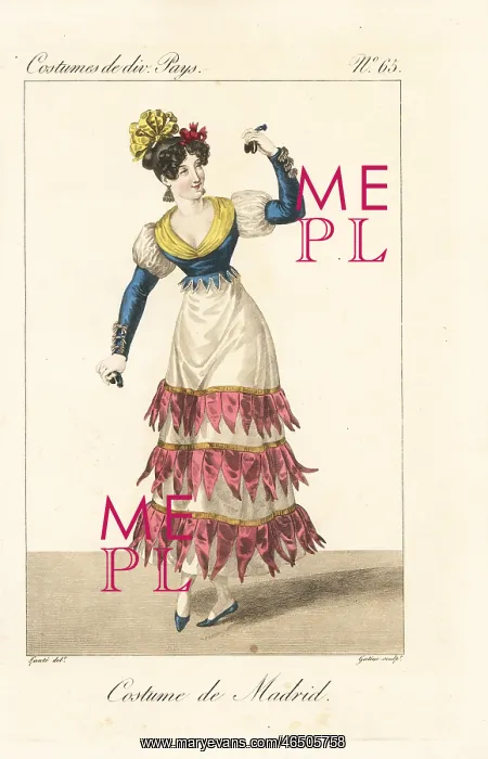 : Dancer of Madrid, Spain, 19th century : Dancer of Madrid, Spain, 19th century