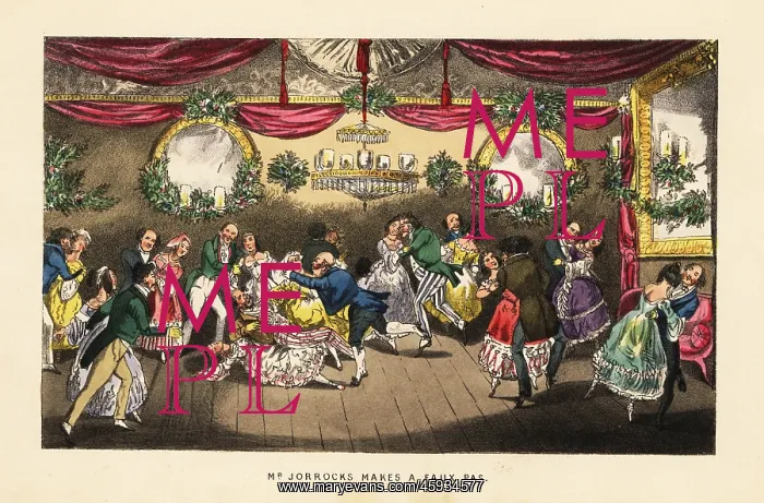 : Dancers colliding during a waltz at a posh ball in : Dancers colliding during a waltz at a posh ball in