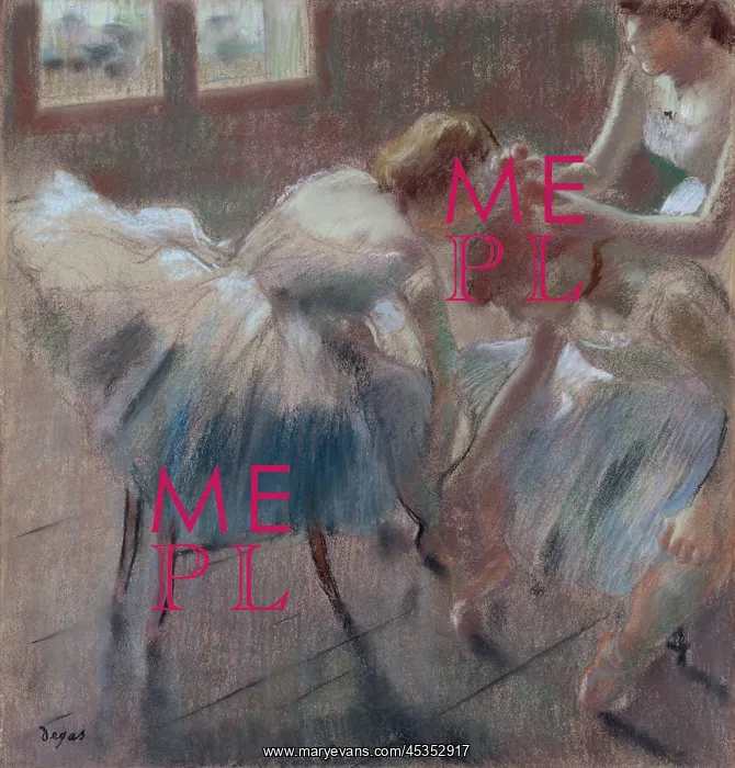 : Three Dancers Preparing for Class, by Degas : Three Dancers Preparing for Class, by Degas