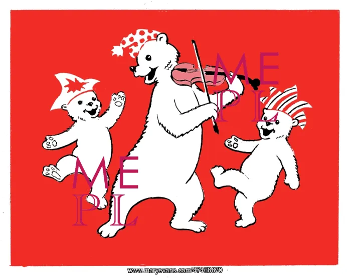 : Dancing Bears and bear playing a violin : Dancing Bears and bear playing a violin