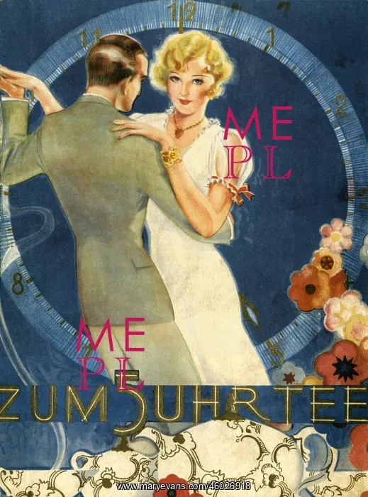  : dancing, couple with clock, Germany, circa 1932