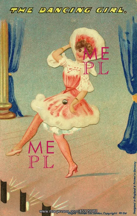 : The Dancing Girl - postcard with a central pivot : The Dancing Girl - postcard with a central pivot