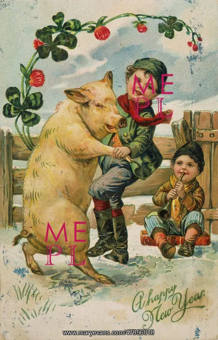 : DANCING WITH A PIG C1905 : DANCING WITH A PIG C1905