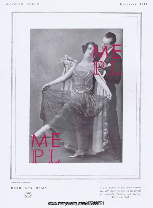 : The dancing team of Orah and Orma, December 1923 : The dancing team of Orah and Orma, December 1923
