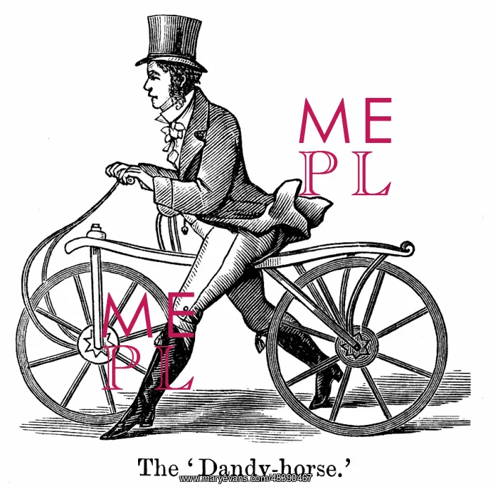 : A Dandy-Horse or Draisienne of the type fashionable : A Dandy-Horse or Draisienne of the type fashionable
