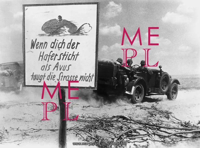: Danger sign at a runway in Russia, 1941 : Danger sign at a runway in Russia, 1941
