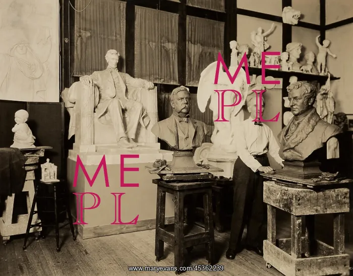 : Daniel Chester French in his studio in Stockbridge : Daniel Chester French in his studio in Stockbridge