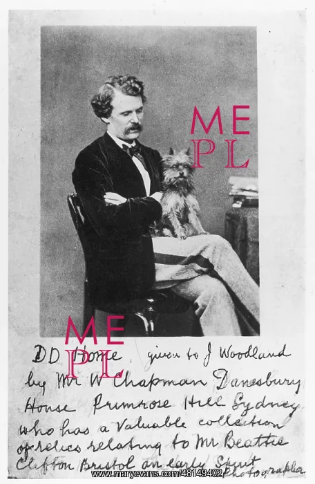 : Daniel Dunglas Home, with dog : Daniel Dunglas Home, with dog