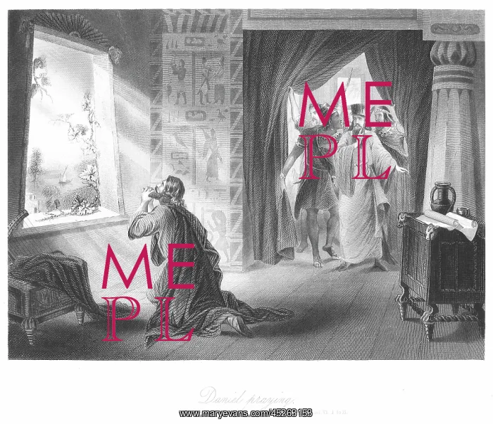 : Daniel in Egypt praying toward Jerusalem : Daniel in Egypt praying toward Jerusalem