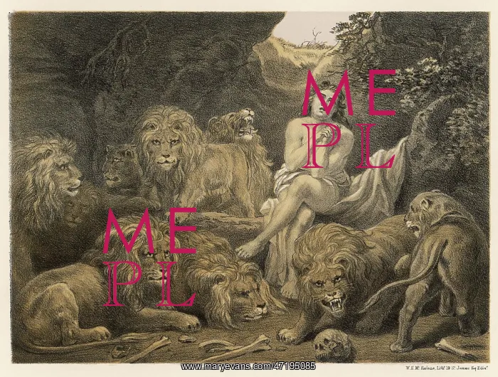 : DANIEL AND LIONS IN DEN : DANIEL AND LIONS IN DEN