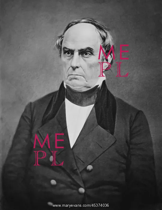 : Daniel Webster, in the 1840s. The image is : Daniel Webster, in the 1840s. The image is