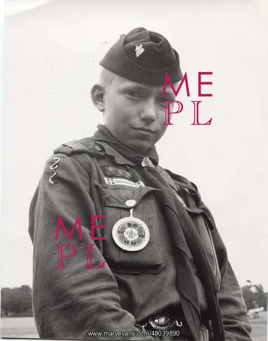 : Danish boy scout in camp, World Jamboree : Danish boy scout in camp, World Jamboree