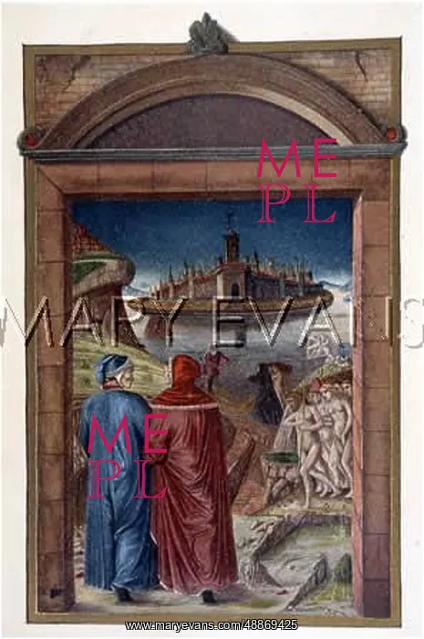 : Dante Divine Comedy: Dante & Beatrice behold Hell : Dante Divine Comedy: Dante & Beatrice behold Hell