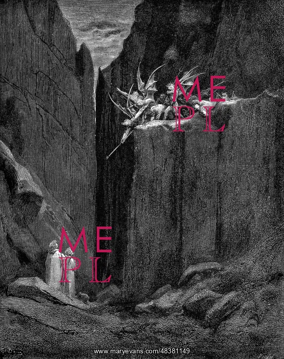  : Dante protected by Virgil from harm by demons