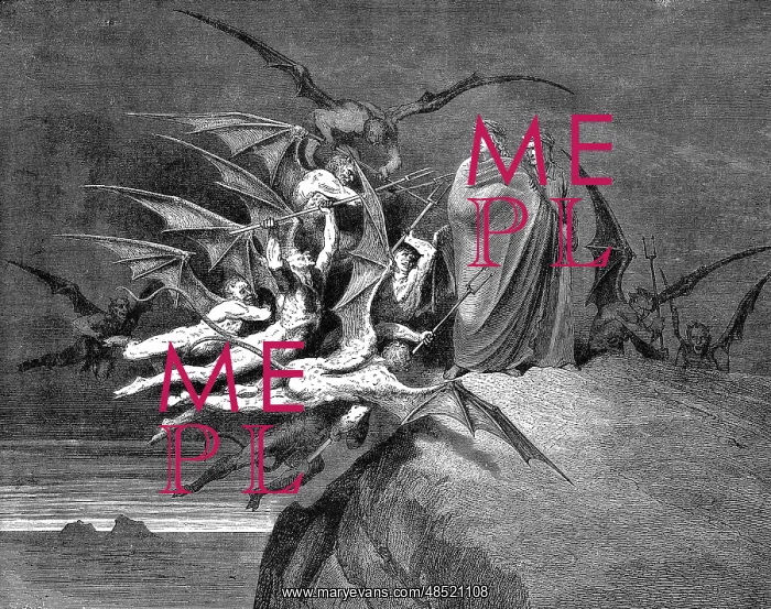 : Dante and Virgil beset by demons on their passage : Dante and Virgil beset by demons on their passage
