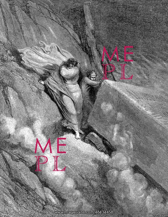 : Dante and Virgil at the edge of the abyss from : Dante and Virgil at the edge of the abyss from