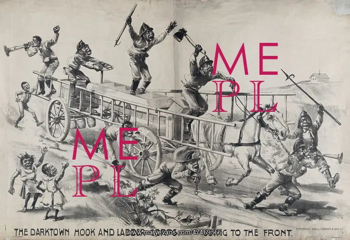 : Darktown hook and ladder corps-going to the front : Darktown hook and ladder corps-going to the front
