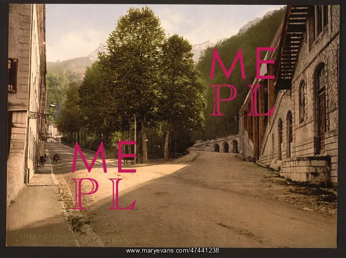 : Darralde Gardens and Pic du Ger, Eaux Bonnes, Pyrenees, Fran : Darralde Gardens and Pic du Ger, Eaux Bonnes, Pyrenees, Fran