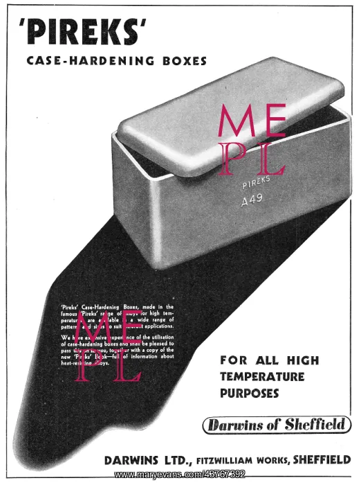 : Darwins PIREKS Case-Hardening Boxes 1939 : Darwins PIREKS Case-Hardening Boxes 1939