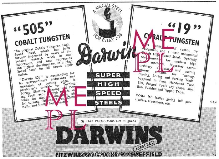 : Darwins Steels. 505 Cobalt Tungsten. 19 Cobalt Tungsten : Darwins Steels. 505 Cobalt Tungsten. 19 Cobalt Tungsten