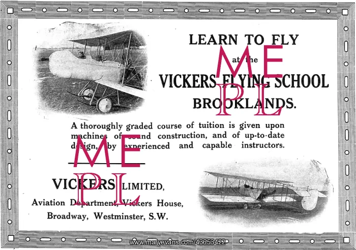 : Up To Date Tuition At The Vickers Flying School Brooklands : Up To Date Tuition At The Vickers Flying School Brooklands