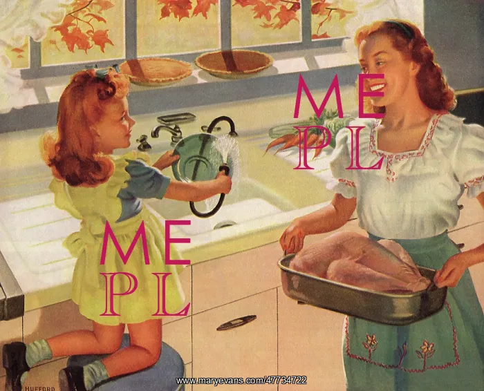  : Daughter does Dishes while Mom Cooks Turkey