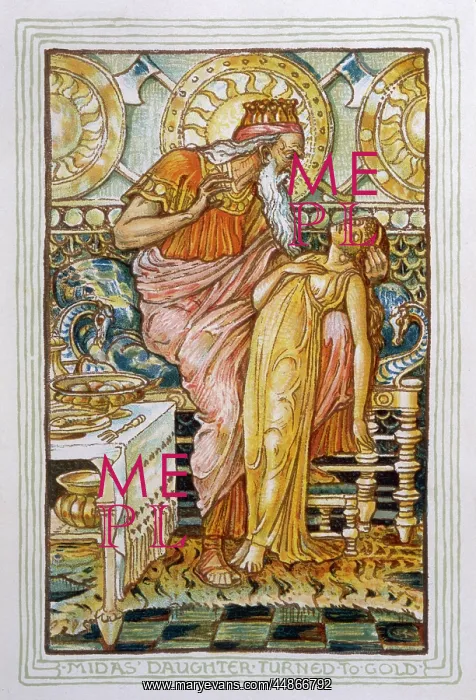 : Daughter of King Midas is turned to gold : Daughter of King Midas is turned to gold