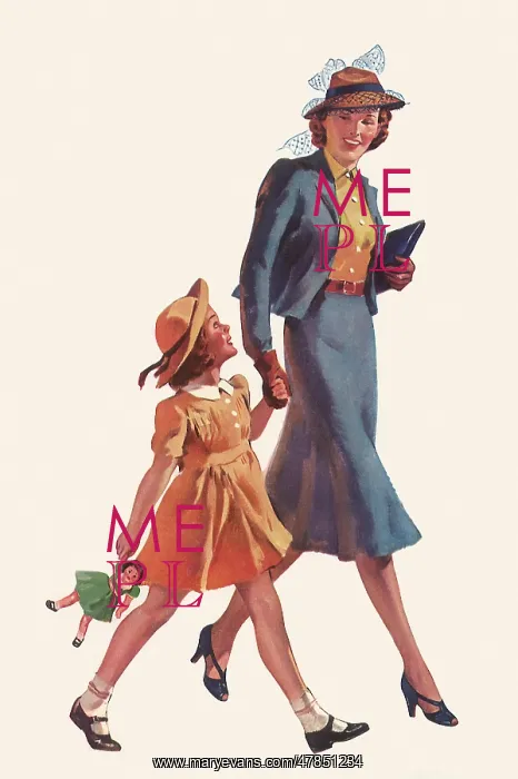 : Daughter Walks with Mom : Daughter Walks with Mom