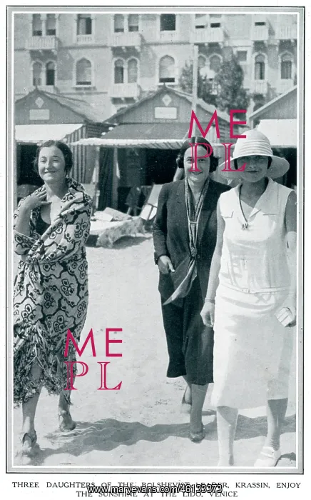 : Daughters of Leonid Krassin at the Venice Lido : Daughters of Leonid Krassin at the Venice Lido
