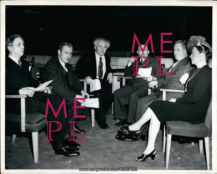 : David Ben Gurion with others in New York, USA : David Ben Gurion with others in New York, USA