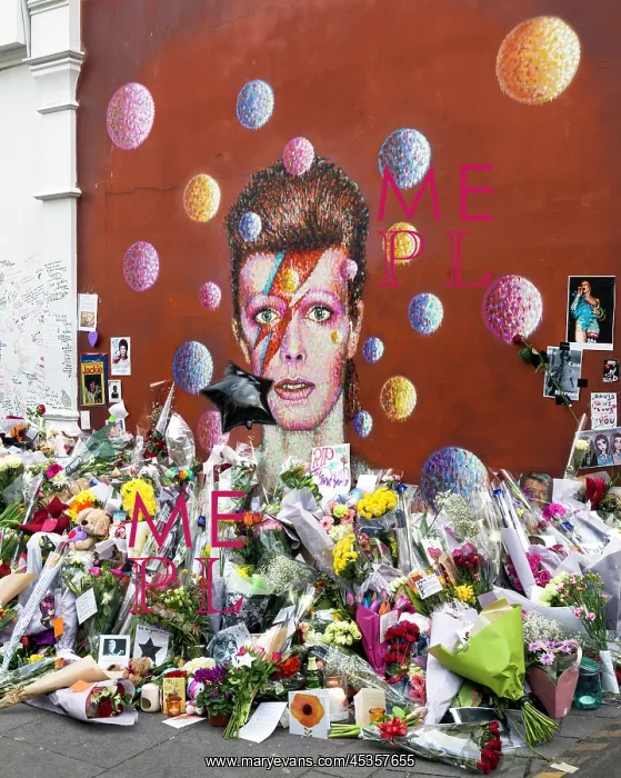 : David Bowie mural, Brixton : David Bowie mural, Brixton
