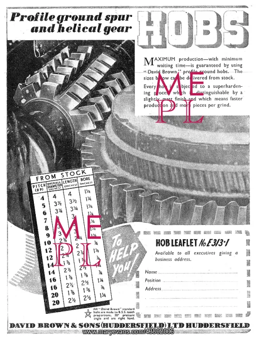 : David Brown Hobbs Profile Ground Spur & Helical Gear : David Brown Hobbs Profile Ground Spur & Helical Gear