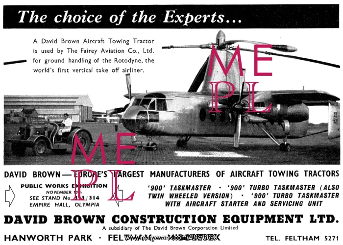 : David Brown Taskmaster Aircraft Tractors 1958 : David Brown Taskmaster Aircraft Tractors 1958
