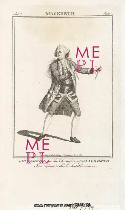 : David Garrick in the title role in Macbeth, 1744 : David Garrick in the title role in Macbeth, 1744