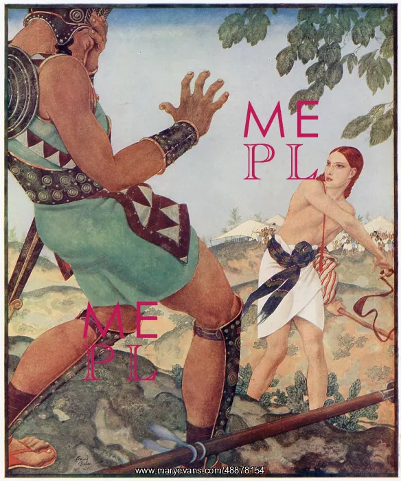 : David and Goliath - Edmund Dulac : David and Goliath - Edmund Dulac