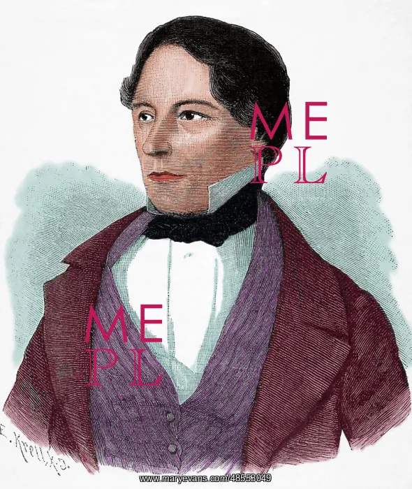 : David Hansemann (1790-1864). Engraving. Colored : David Hansemann (1790-1864). Engraving. Colored