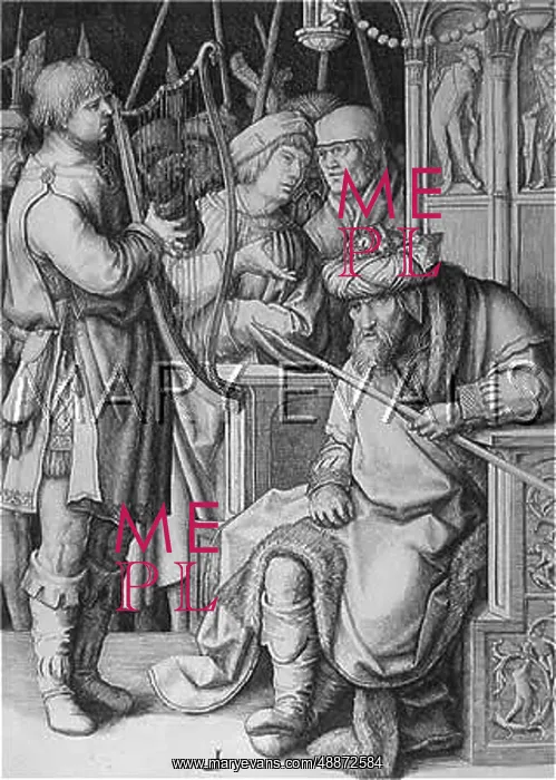 : David playing the harp before Saul : David playing the harp before Saul