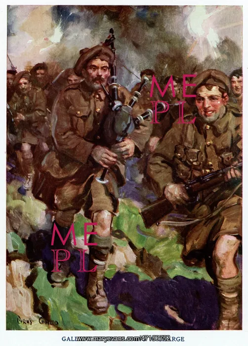 : David Simpson, piper, leading the charge at Loos : David Simpson, piper, leading the charge at Loos