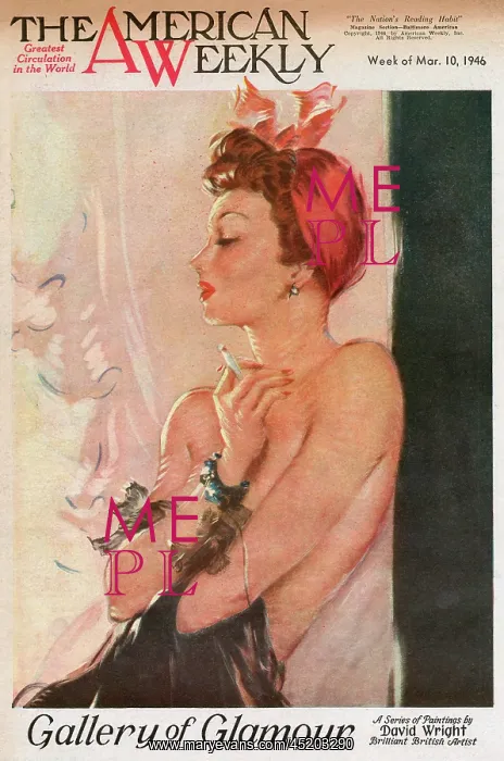 : David Wright woman with cigarette : David Wright woman with cigarette
