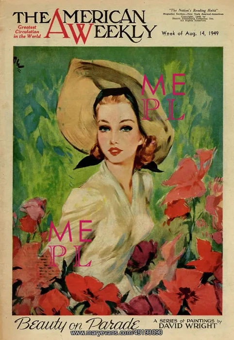 : David Wright woman in a garden with flowers : David Wright woman in a garden with flowers