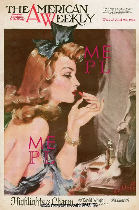 : David Wright woman with lipstick : David Wright woman with lipstick