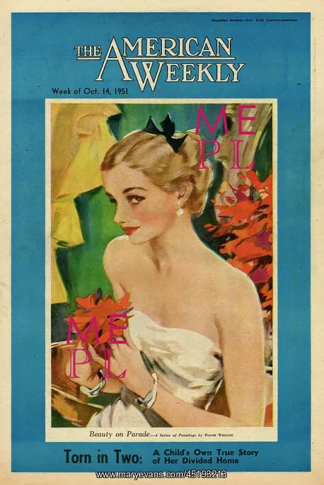 : David Wright woman with a red flower : David Wright woman with a red flower
