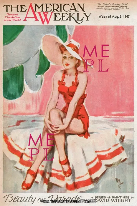 : David Wright woman in a red swimsuit : David Wright woman in a red swimsuit